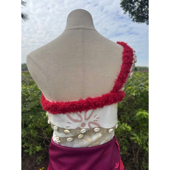 P410 moana 2costume movie cosplay princess SHELLS corset skirt belt custom made