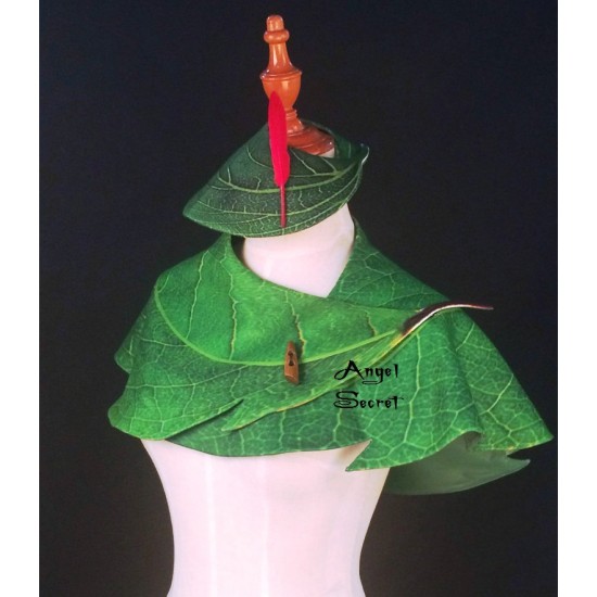 CH3 tinkerbell cape and hat with red feather