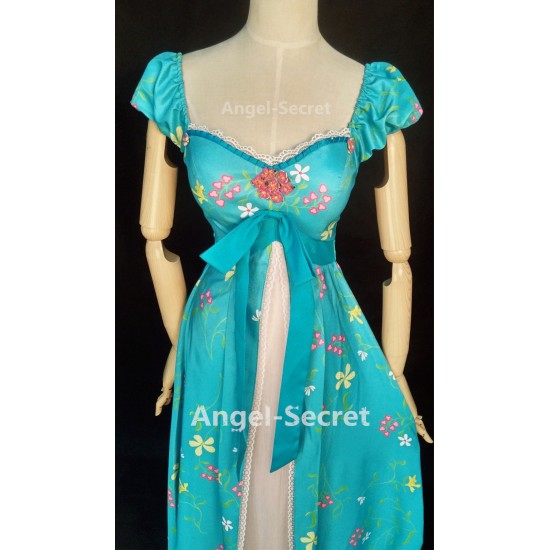 J230 women curtain dress Giselle cosplay from Enchanted TEAL PRINCESS