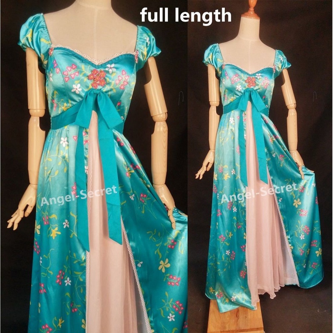 J230 women curtain dress Giselle cosplay from Enchanted TEAL PRINCESS