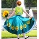 J555 Anna costume frozen fever spring women cosplay sunflower dress and vest