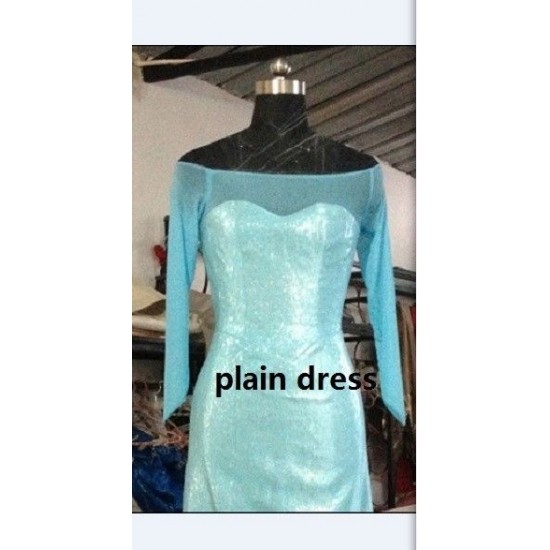 J717  ELSA Cosplay Costume Dress without sequins and the cape is not included