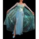 J789wc Movies Frozen Snow Queen Elsa Cosplay Costume iridescent dress tailor without cape