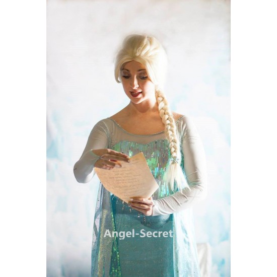 J789wc Movies Frozen Snow Queen Elsa Cosplay Costume iridescent dress tailor without cape