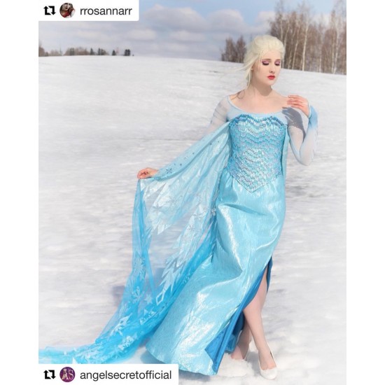 J888 Movies Frozen Snow Queen Elsa Cosplay Costume top palace