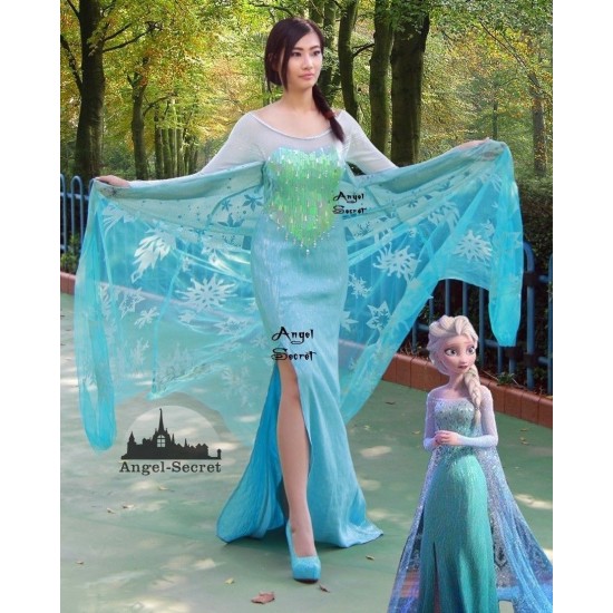 J889 Frozen Elsa Cosplay Costume