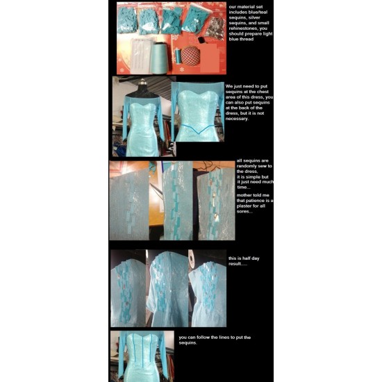 MAT10 material set iridescent sequins for J889 and J789 elsa dress.