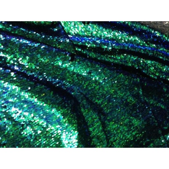 MAT49 iridescent Green mesh Fabric