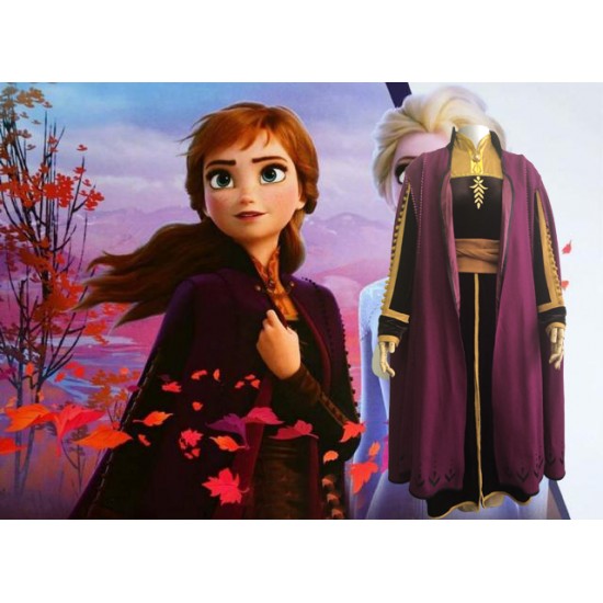 N92 Movies Frozen2 princess ANNA Cosplay Costume Dress tailor made