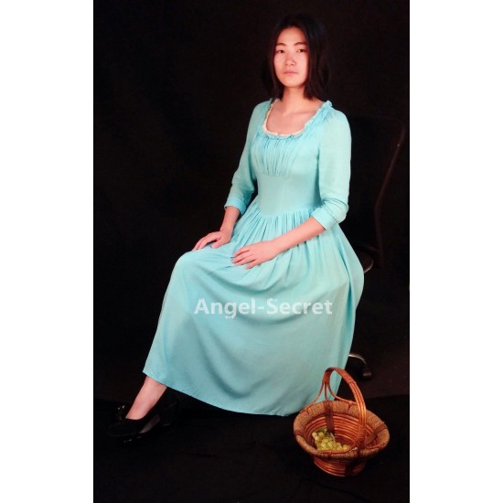 P007 2015 Cinderella Adult Cosplay Costume Casual Blue Dress