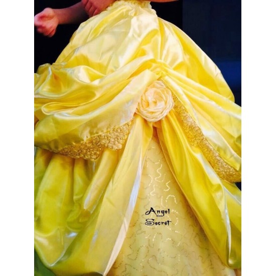 P132 COSPLAY beauty and beast princess belle Costume tailor made kid adult GOWN