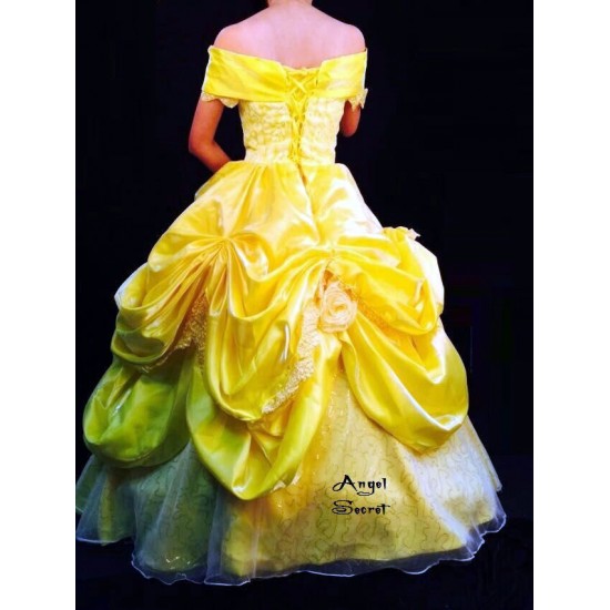 High Quality Beauty and Beast Belle costume Disney princess belle adult  dress