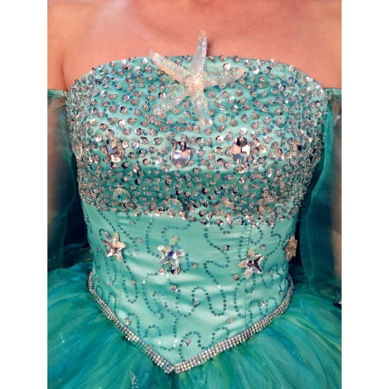 P142  Little Mermaid Aqua Custom gown Ariel