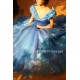 P143 Movies Cosplay Costume Cinderella 2015 Ella blue dress princess iridescent