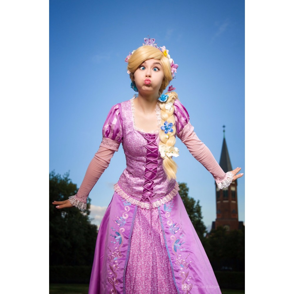 P144 Tangled Rapunzel Cosplay Costume women Princess dress cosplay