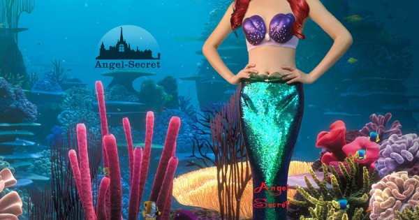 P145 lower Waist Green sequins Mermaid Ariel skirt