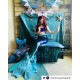 P149 Green sequins Mermaid Skirt Fish Ariel tail Costume swimable park version