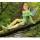 P156 Green Tinkerbell flannel leaf print dress Costume custom made women adult