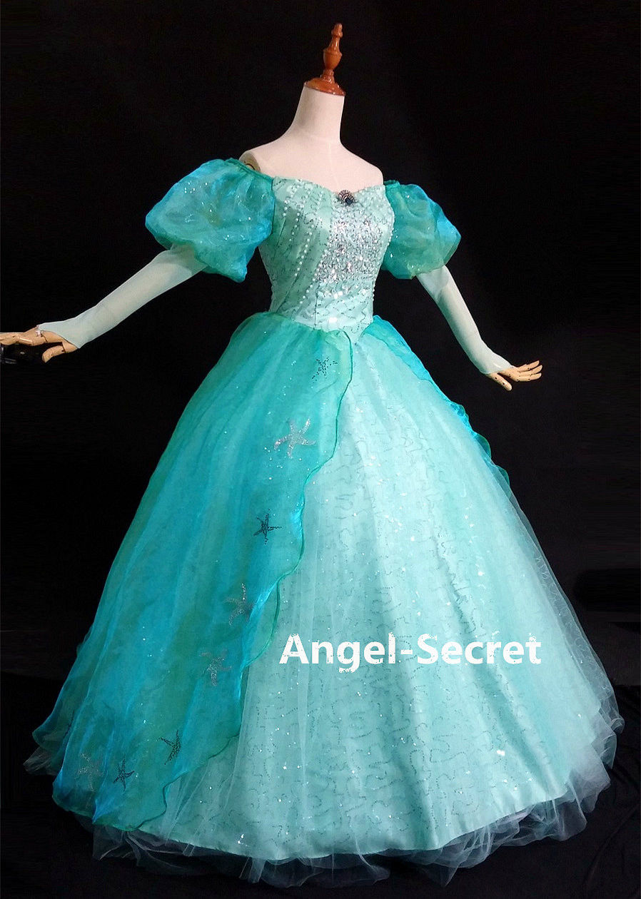 Amazon.com: SFWXCOS Women's Princess Mermaid Costume Blue Ariel Cosplay  Party Dress with Headwear (XXXL, Blue) : Clothing, Shoes & Jewelry