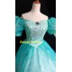 P180 Little Mermaid Aqua Custom gown princess Ariel teal sequins park version