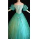 P180 Little Mermaid Aqua Custom gown princess Ariel teal sequins park version