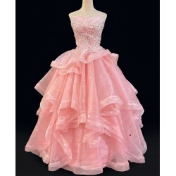 P228 Wicked Cosplay Dress Pink Glinda Cosplay Gown