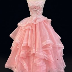P228 Wicked Cosplay Dress Pink Glinda Cosplay Gown