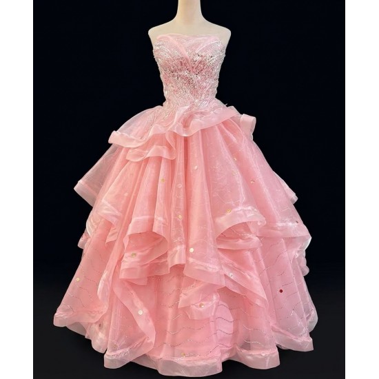 P228 Wicked Cosplay Dress Pink Glinda Cosplay Gown
