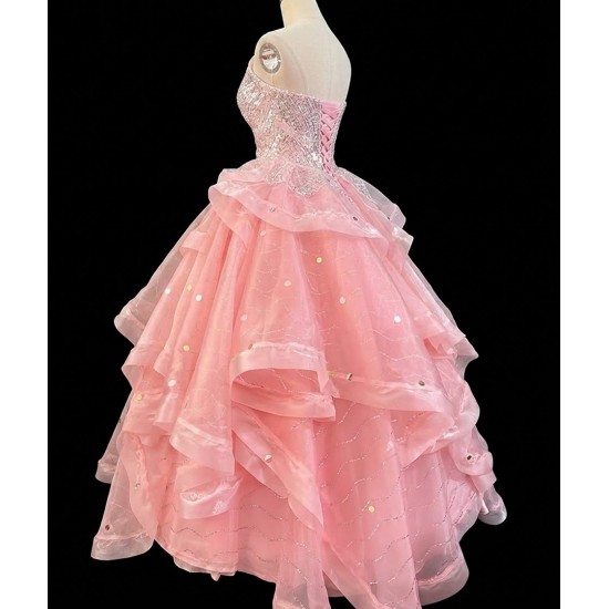 P228 Wicked Cosplay Dress Pink Glinda Cosplay Gown