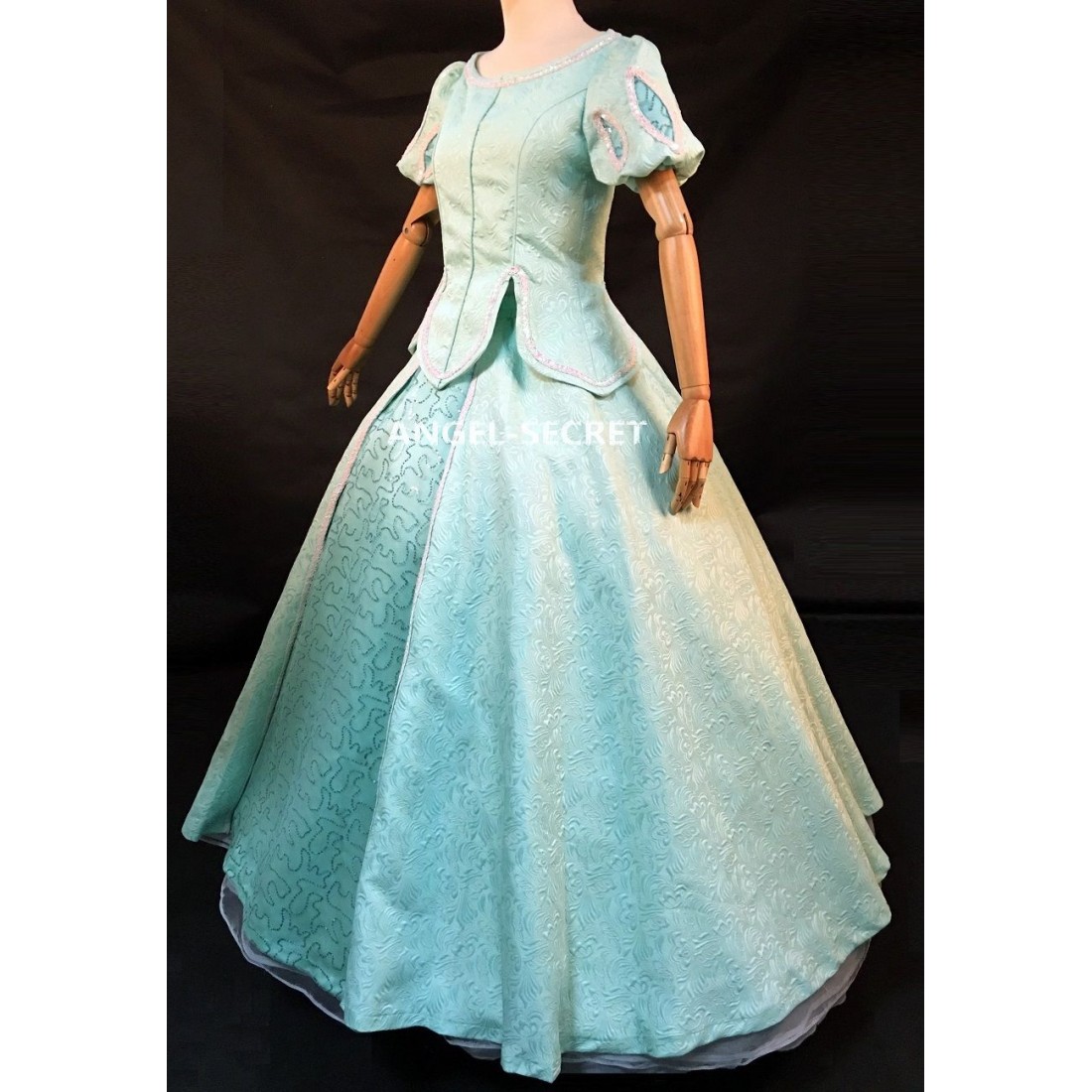 P285 Movies Cosplay Costume movie teal Ariel princess dress with ...