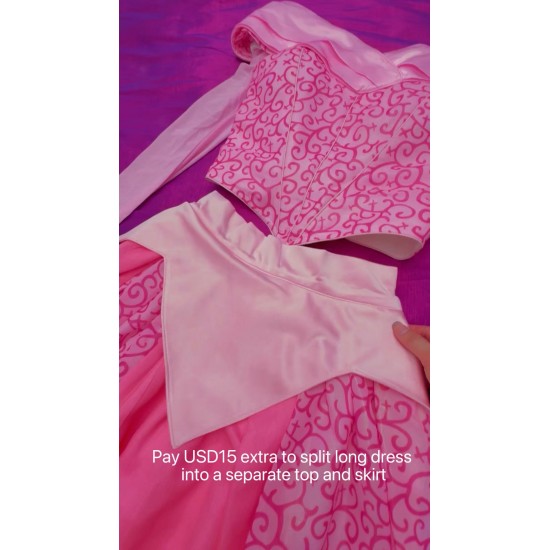 P340 COSPLAY Dress Princess sleeping beauty pink Costume Aurora women adult park