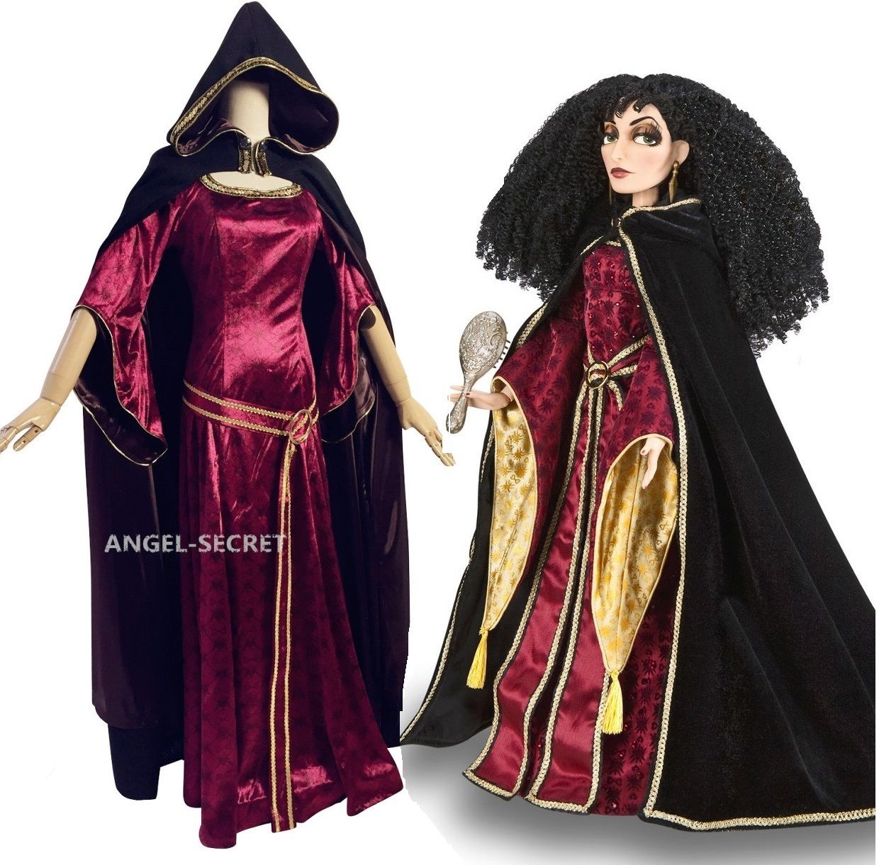Details about / Rapunzel Tangled Princess Mother Gothel Dress Cosplay Costu...