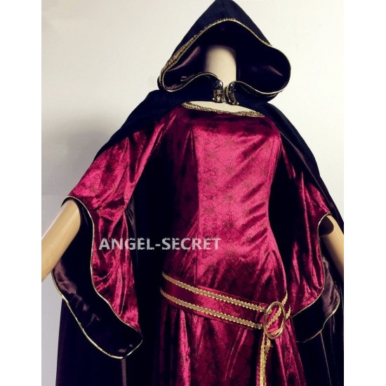 P344 Mother Gothel Rapunzel Tangled PRINCESS PARTY COSPLAY COSTUME DRESS CLOAK