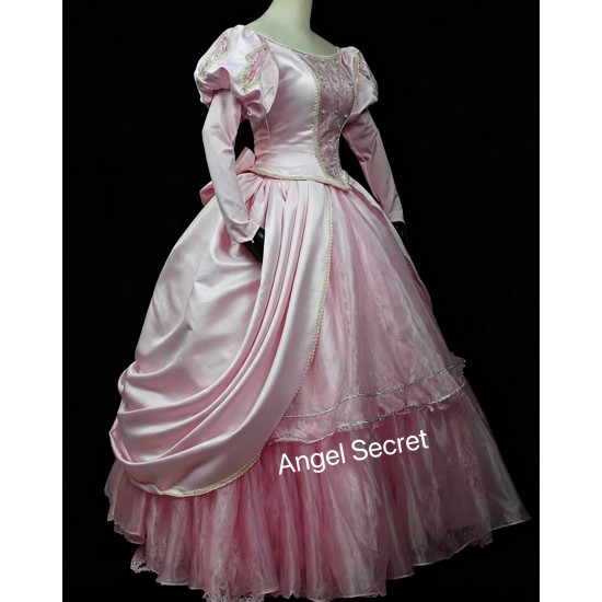 P365  Ariel mermaid Cosplay Costume Dress tailor made women princess pink gown