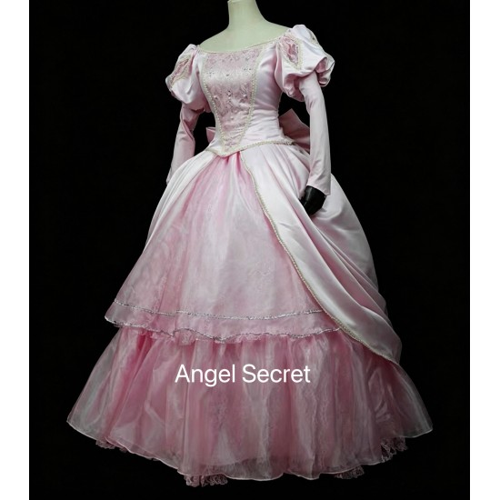 P365  Ariel mermaid Cosplay Costume Dress tailor made women princess pink gown