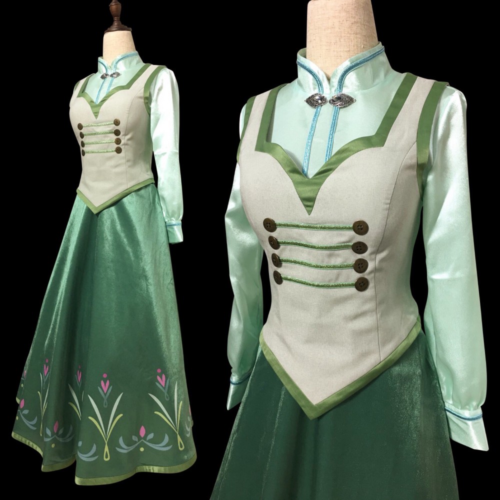 P380 Cosplay Frozen Anna Princess Costume Women Full Set Shirtcorsetskirt 4001