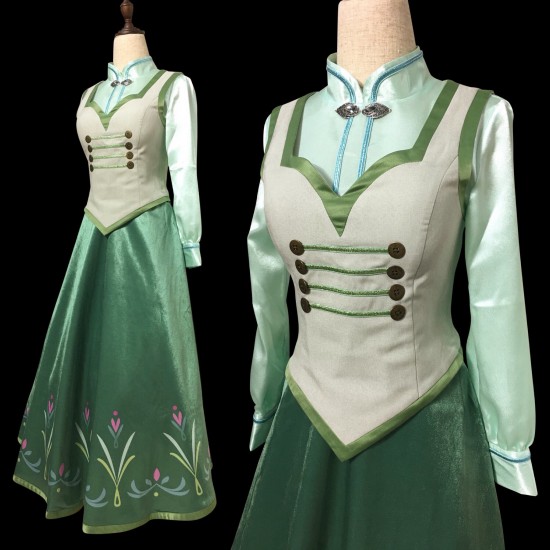 P380 COSPLAY FROZEN ANNA Princess Costume women FULL SET SHIRT+CORSET+SKIRT