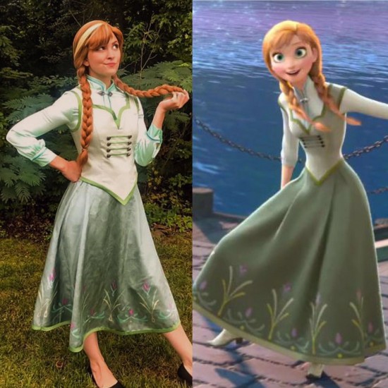 anna frozen ending green dress