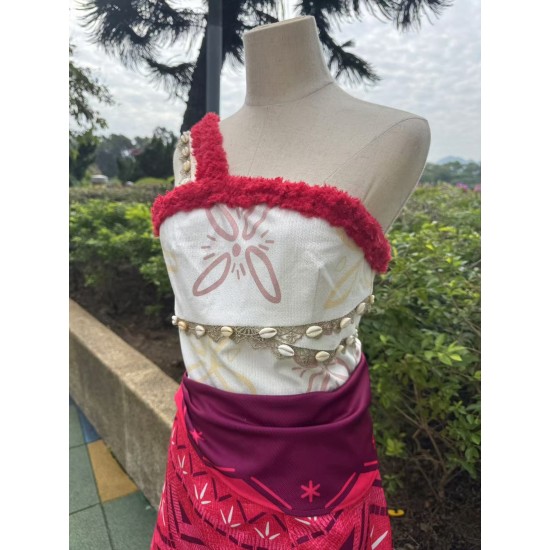 P410 moana 2costume movie cosplay princess SHELLS corset skirt belt custom made