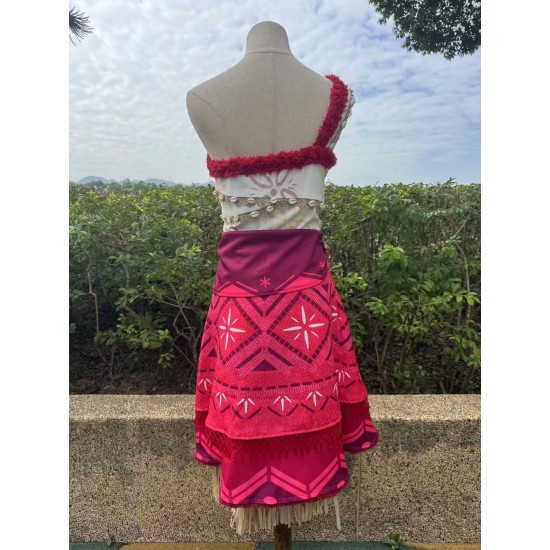 P410 moana 2costume movie cosplay princess SHELLS corset skirt belt custom made