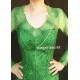 P456 Green Tinkerbell flannel leaf print dress Costume custom made women adult