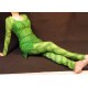 P456 Green Tinkerbell flannel leaf print dress Costume custom made women adult