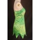 P556C Tinkerbell leaf print dress green  cosplay adult women fairy with rhinestones 