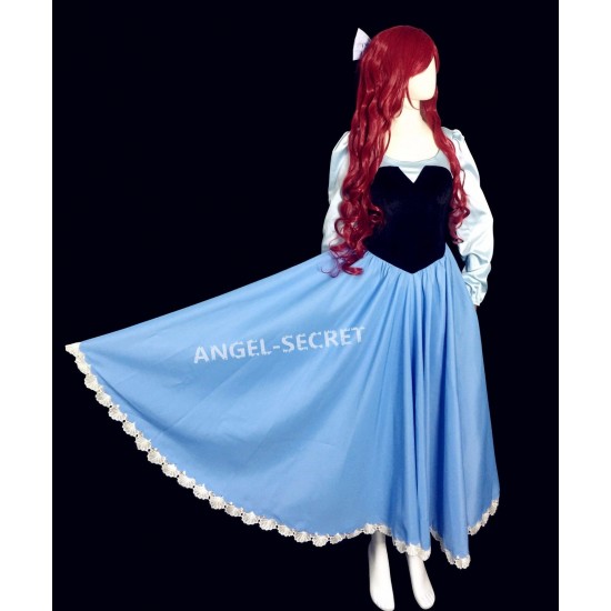 PS245 COSPLAY kiss the girl Ariel Princess little mermaid women costume with bow