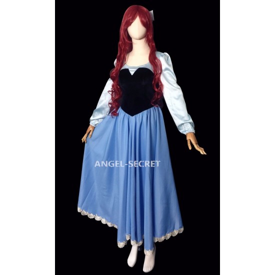 PS245 COSPLAY kiss the girl Ariel Princess little mermaid women costume with bow
