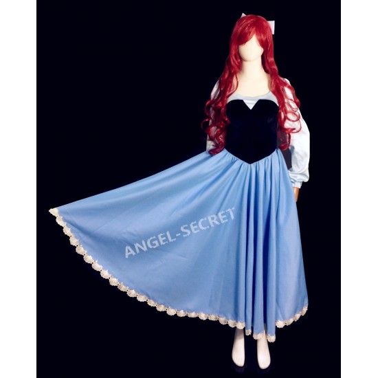 PS245 COSPLAY kiss the girl Ariel Princess little mermaid women costume with bow