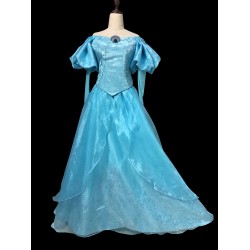 B178 Ariel park version gown fabric with Swarovski brooch The little mermaid ligh Blue version