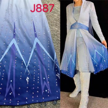 j887 Frozen2 Elsa dress costume new FULL rhinestone version