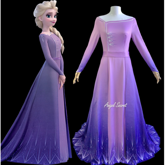 j901 Frozen2 Elsa dress costume printing version