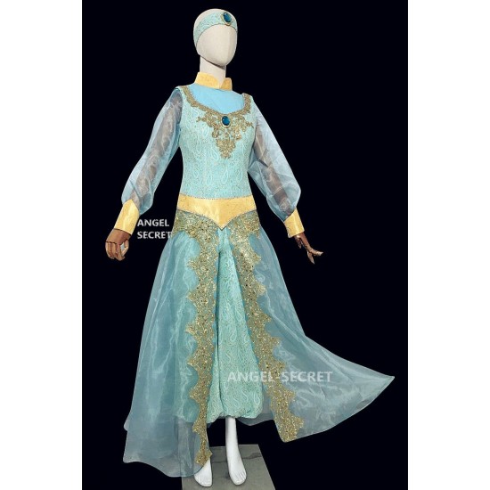 P075 Jasmine costume movie cosplay princess party long sleeves custom made